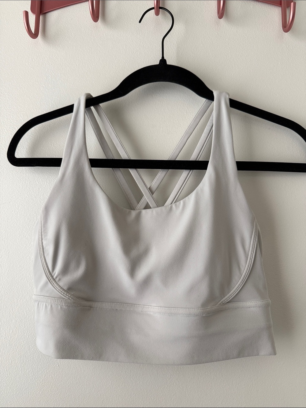 White Strappy Sports Bra with Crisscross Back